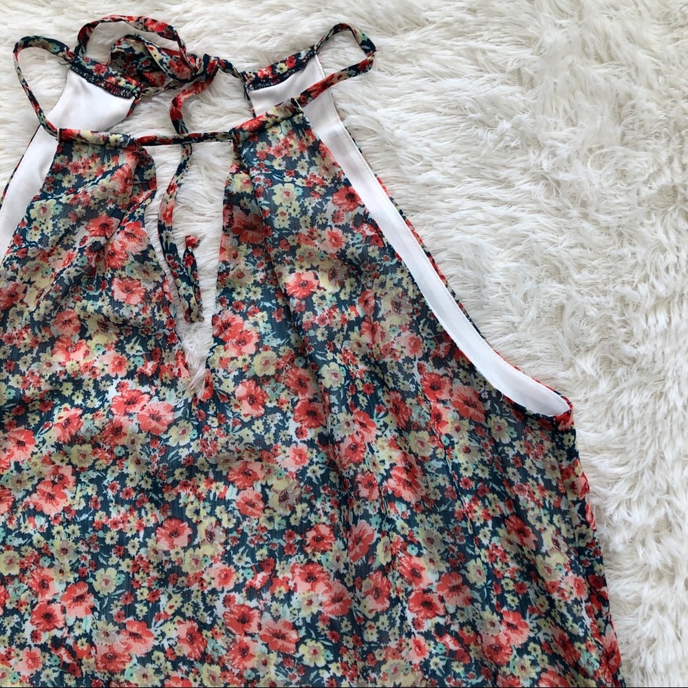 Beige by ECI Floral Sheath Dress Tie Halter Neck - Picture 7 of 13